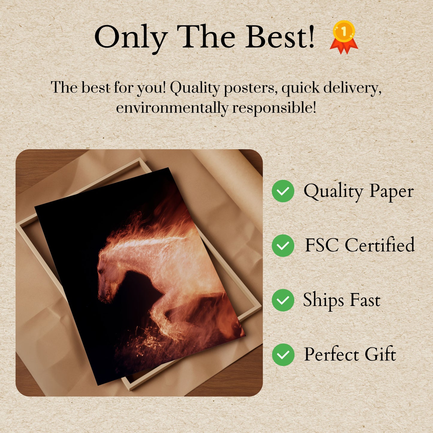 Fire Horse Silhouette Poster