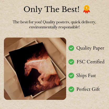 Fire Horse Silhouette Poster