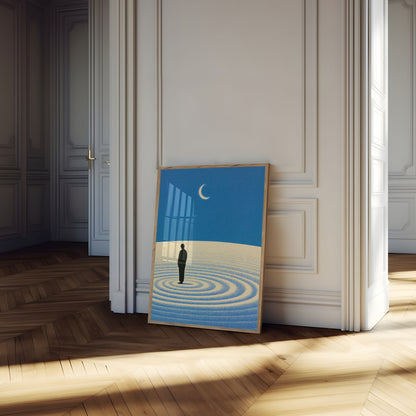 Solitude Under the Crescent Moon Poster
