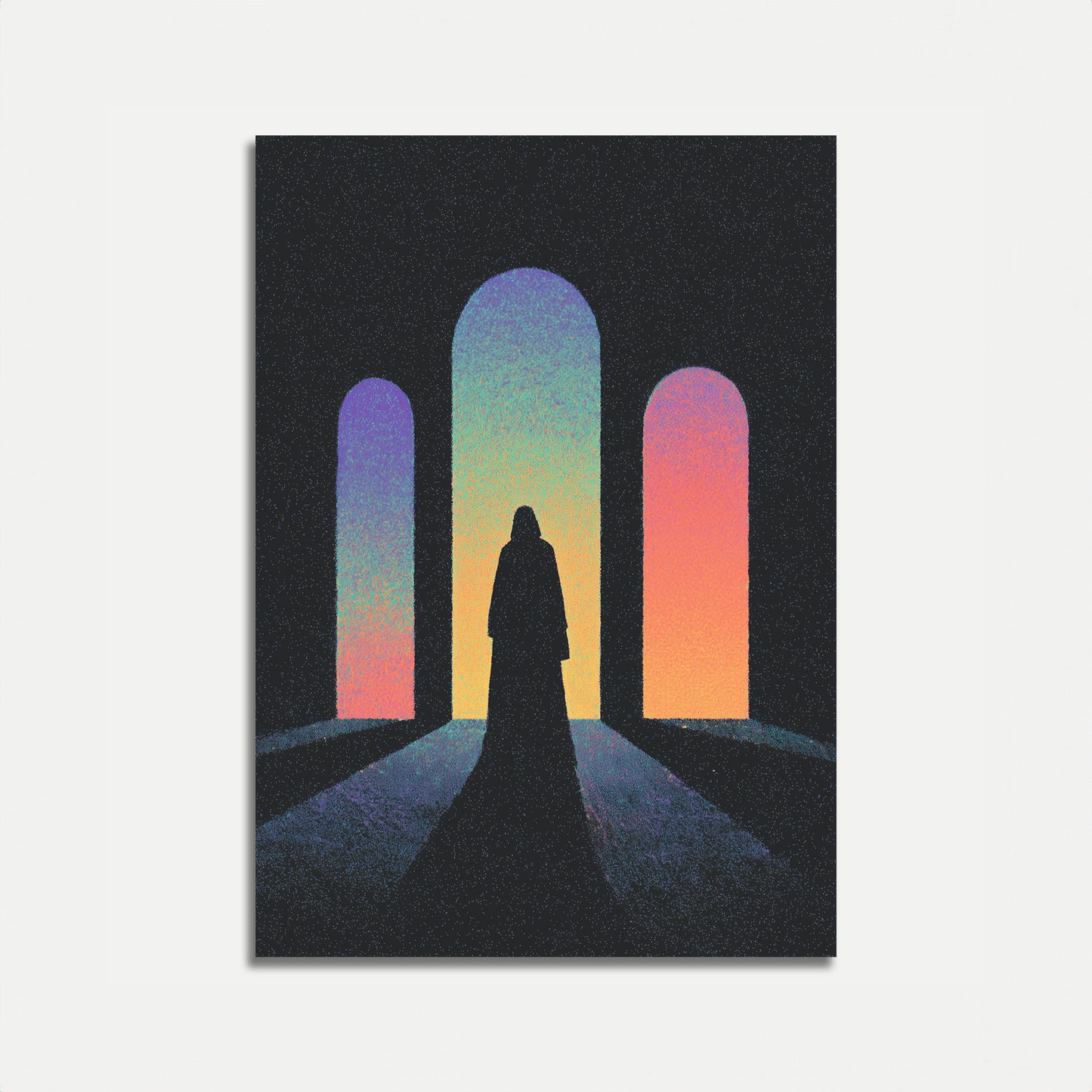 Viaje Espiritual a Través de Arcos Póster