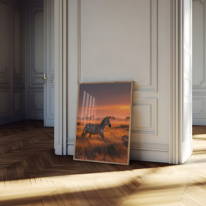 Sunset Savanna Zebra Poster