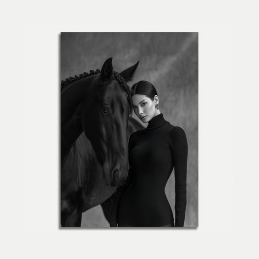 Elegant Black Horse Companion Poster