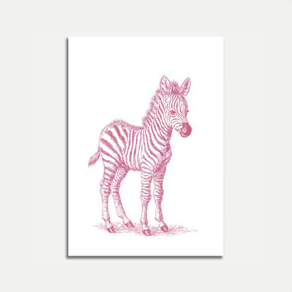 Pink Zebra Sketch Poster
