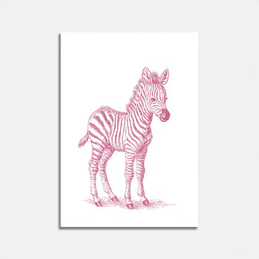 Pink Zebra Sketch Poster