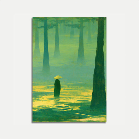 Meditation in the Misty Forest Poster