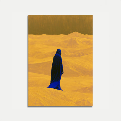 Voyageur Solitaire dans le Désert Doré - Affiche