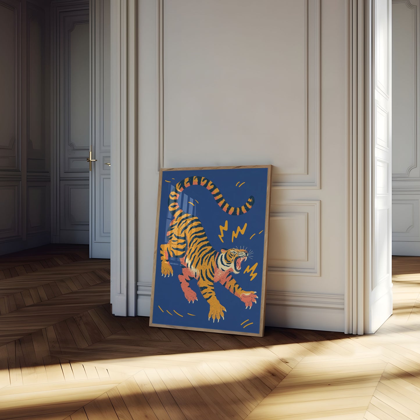 Fierce Tiger Dynamic Art Poster