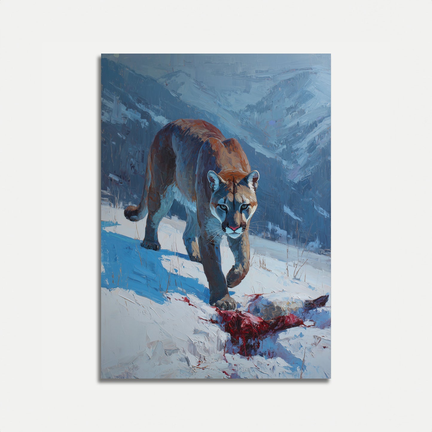 Poster del Leone di Montagna nella Neve
