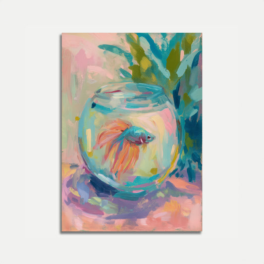 Colorful Betta Fish Bowl Poster