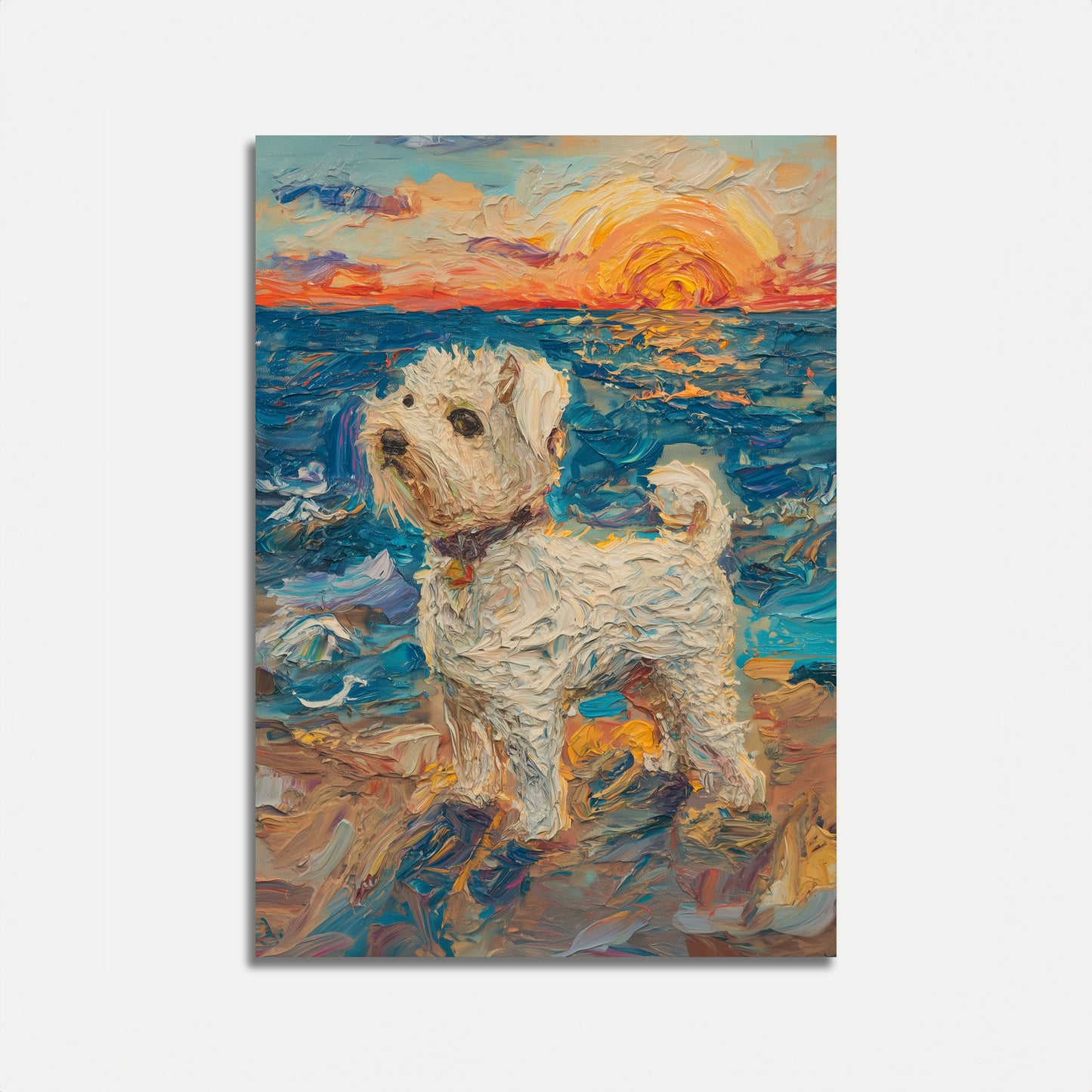 Sunset Puppy Beach Adventure Poster