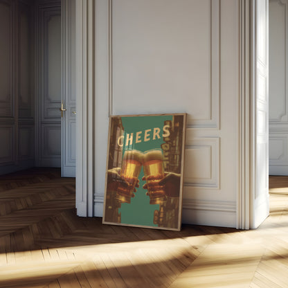 Urban Beer Toast Vintage Poster