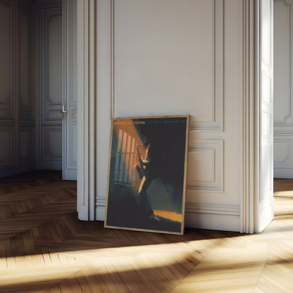 Jazz Saxophonist Golden Light Poster
