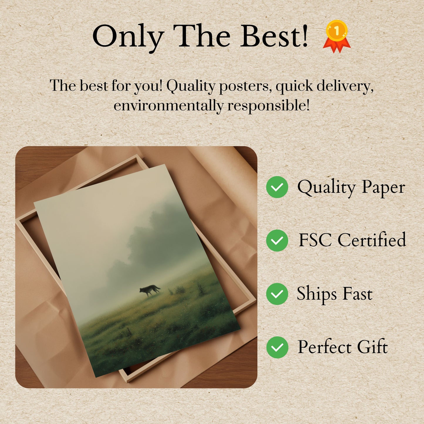 Wolf in Misty Grassland Poster

Plakat: Wolf in nebliger Graslandschaft