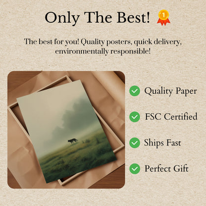 Wolf in Misty Grassland Poster

Plakat: Wolf in nebliger Graslandschaft