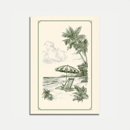 Tropical Beach Surfing Escape Poster