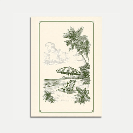 Tropical Beach Surfing Escape Poster