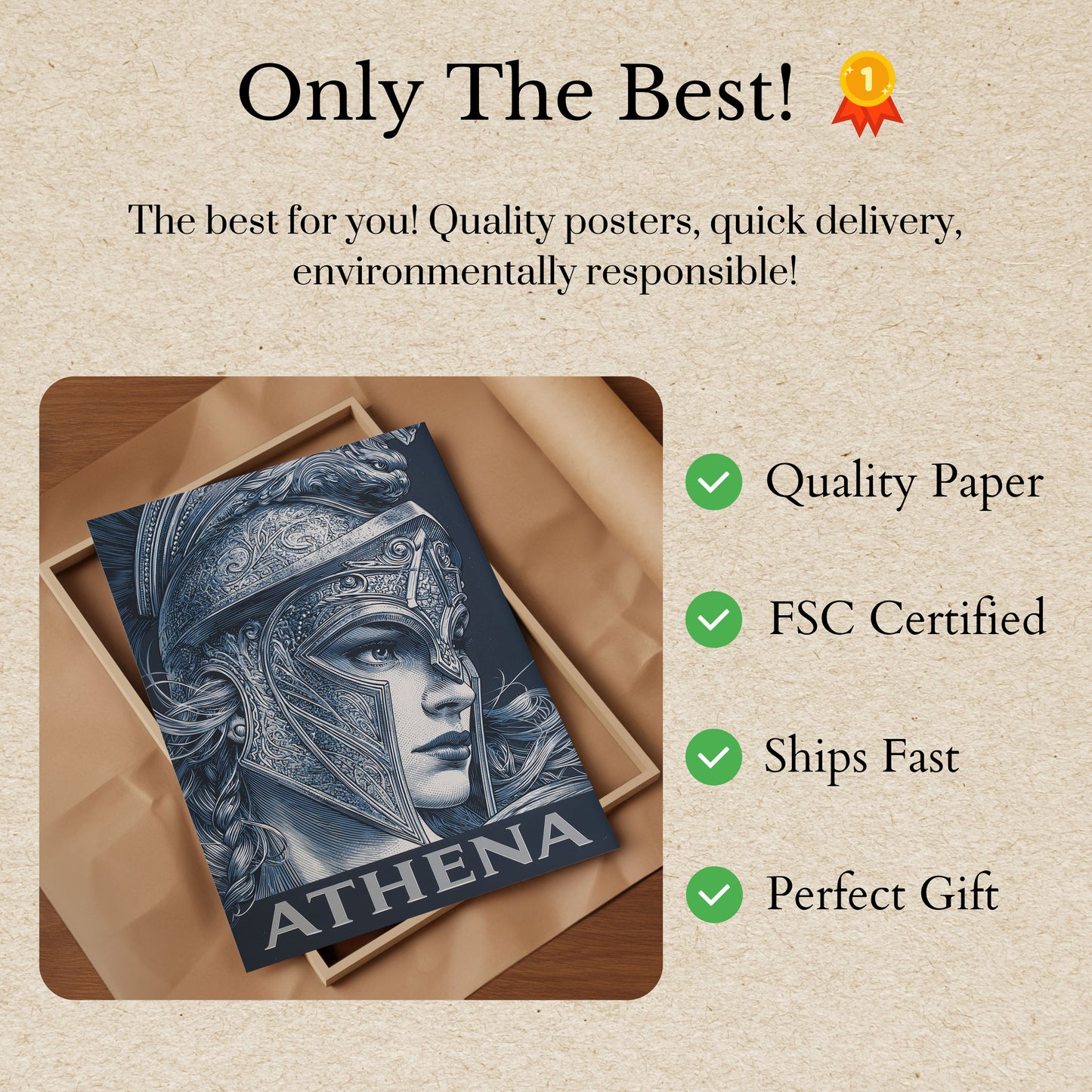 Athena Goddess Warrior Poster