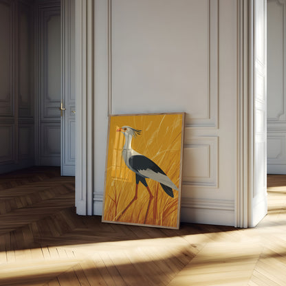 Secretarisvogel in Gouden Grasveld Poster