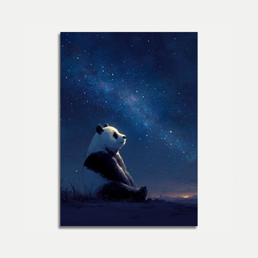 Stargazing Panda Night Poster
