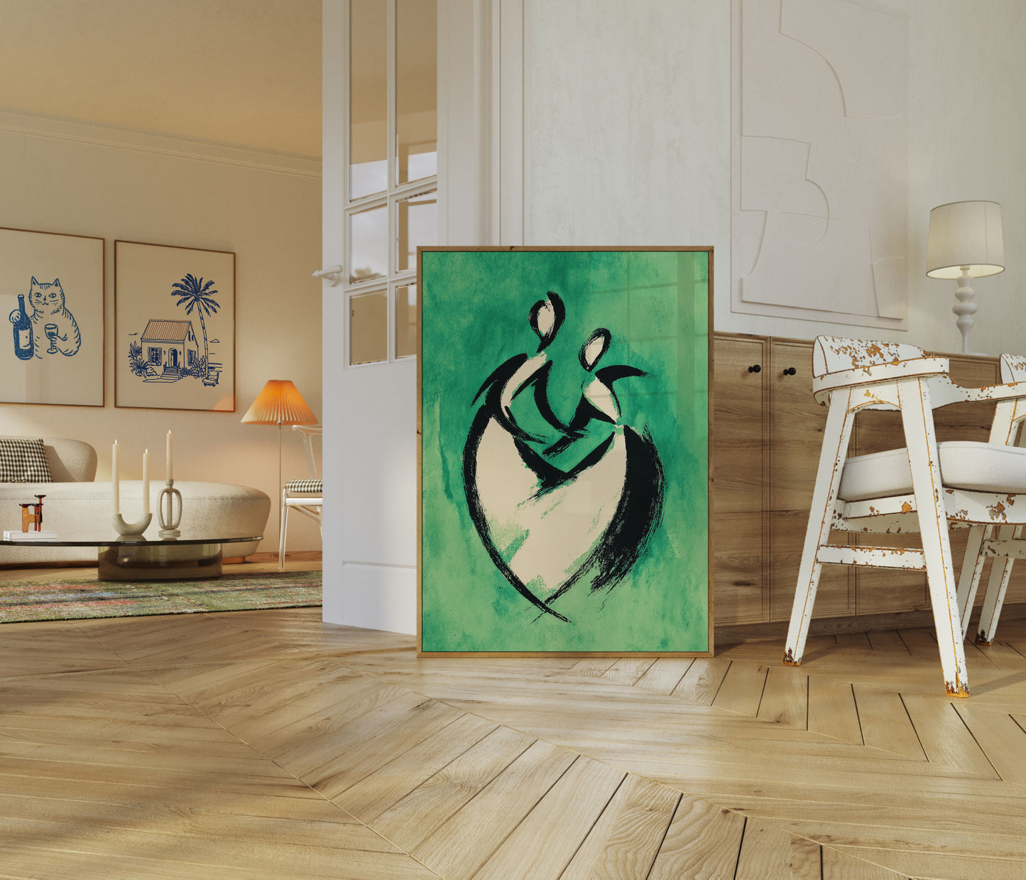 Abstracte Figuren Dansende Poster