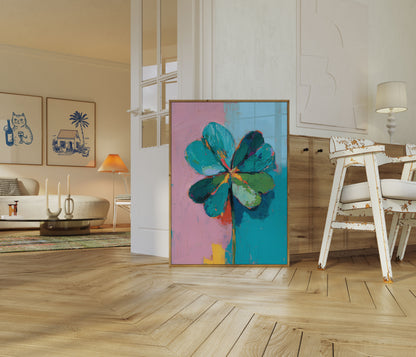 Vibrant blomsterabstrakt kunstplakat