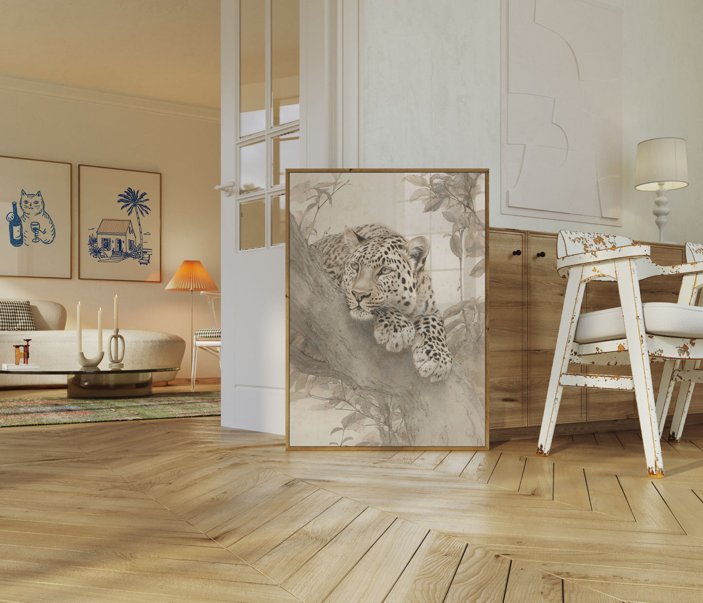 Majestueuze Luipaard Boomposter