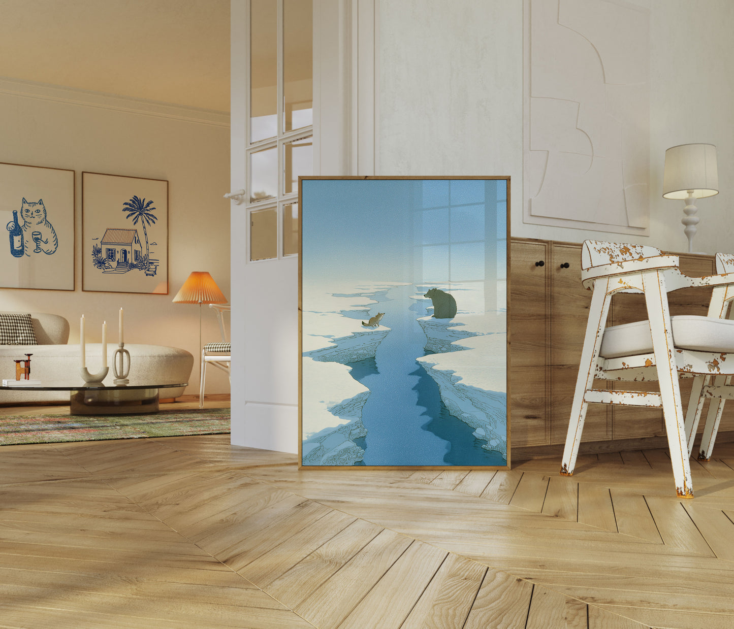 Arktiske dyr på tvers av isen plakat