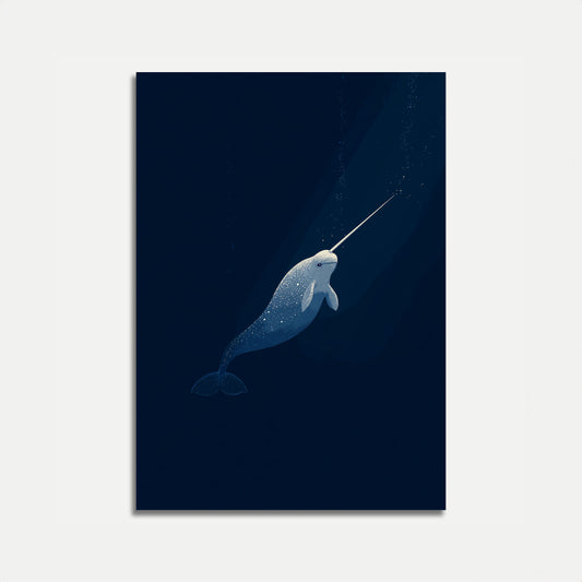 Narwal in diepe oceaan poster