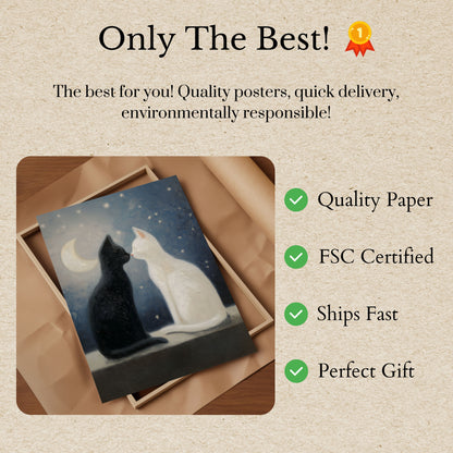 Moonlit Cats Harmony Poster