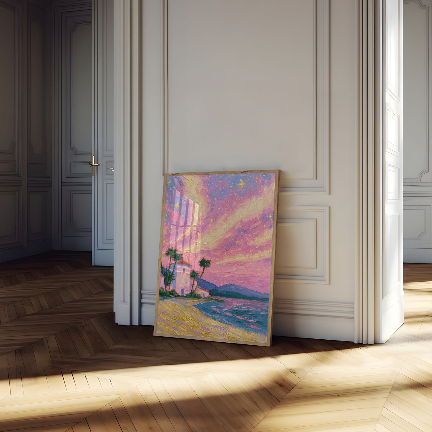 Starry Tropical Beach Sunset Poster