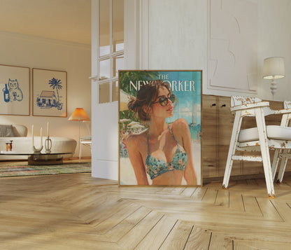 Summer Beach New Yorker Poster
