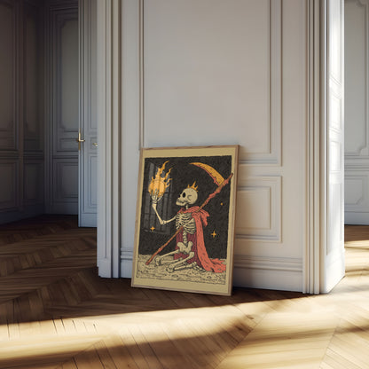 Skeleton King Cosmic Flame Poster