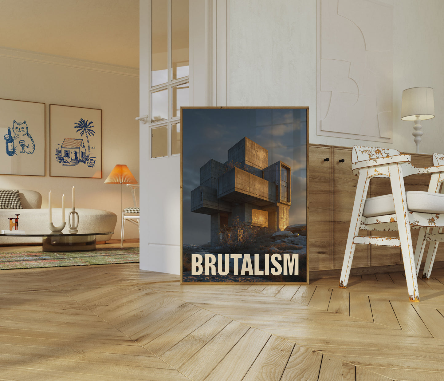 Brutalistisk Arkitektur Struktur Plakat