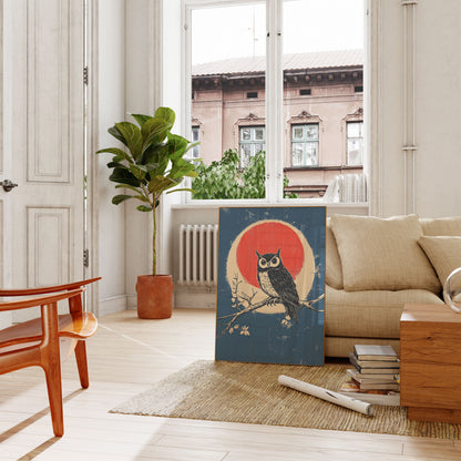 Owl Under Red Moon Poster