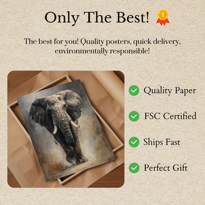 Majestic African Elephant Poster