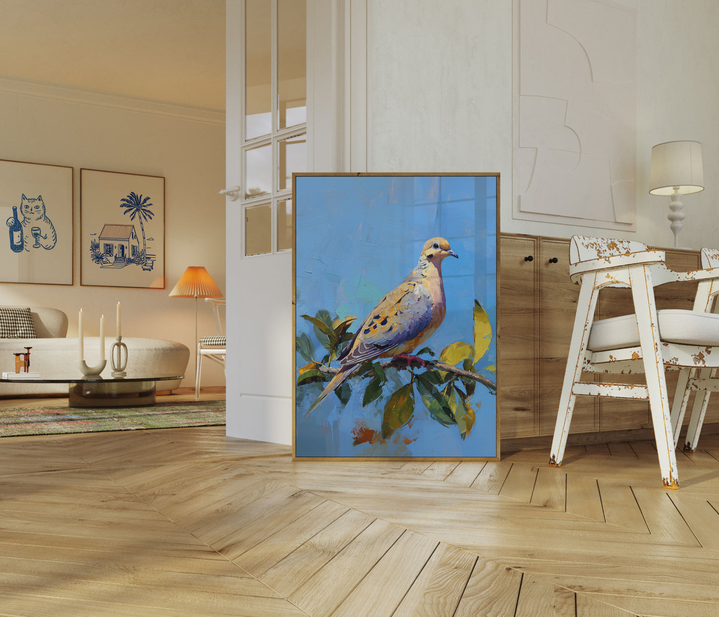 Dove on Branch Nature Poster