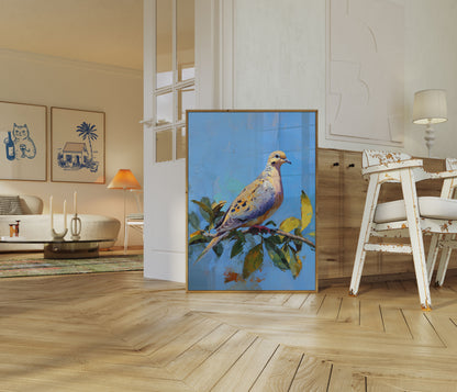 Dove on Branch Nature Poster