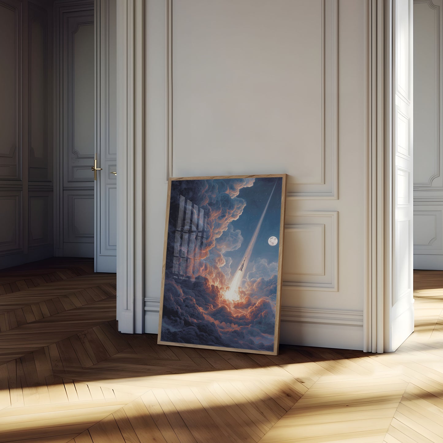 Plakát Raketového Startu Skrz Mraky