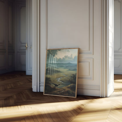 Ancient River Valley Dinosaur Poster