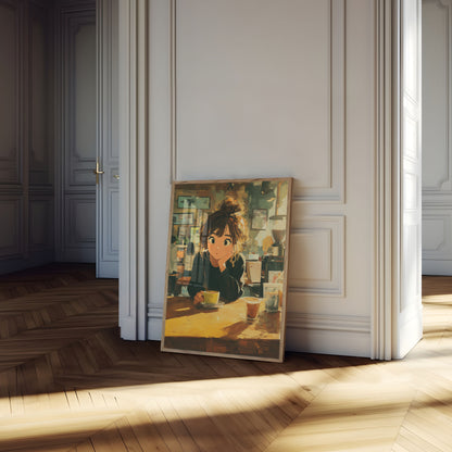 Cozy Coffee Shop Moment Poster