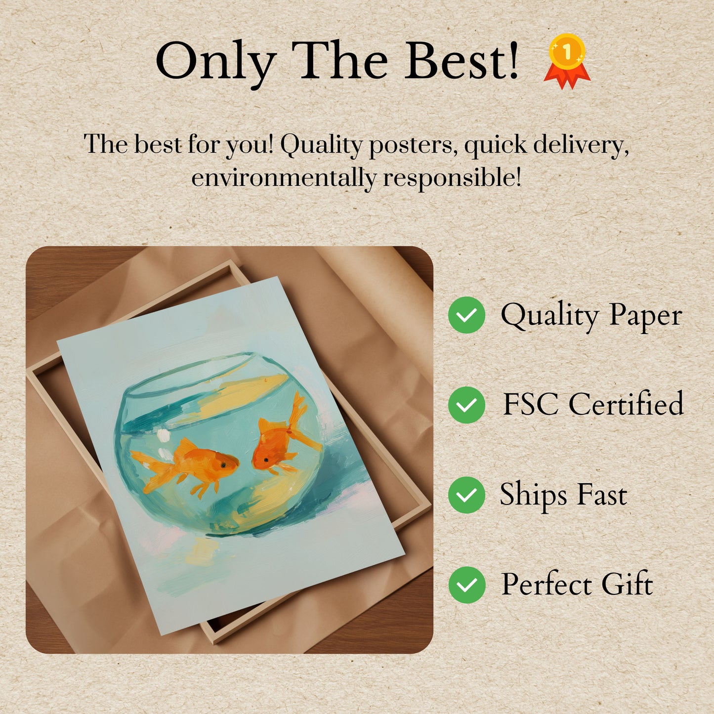 Goldfish Bowl Watercolor Poster