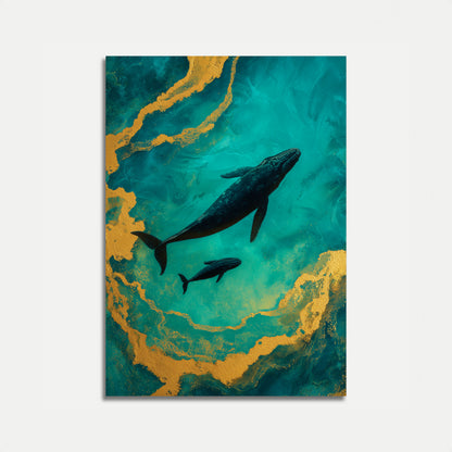 Whales in Turquoise Waters Poster