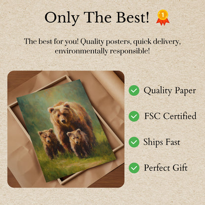 Bear Family in Nature Poster