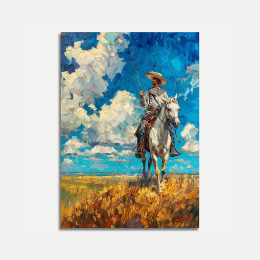 Lone Rider Western Landscape Poster