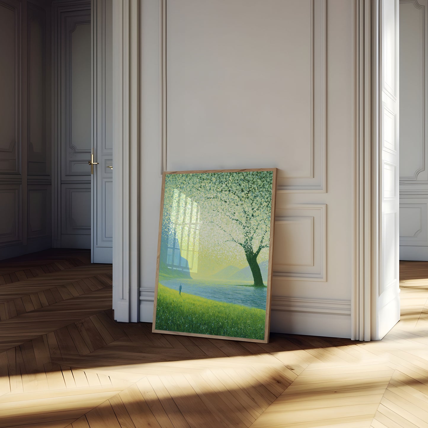 Solitary Figure by Luminous Tree Poster