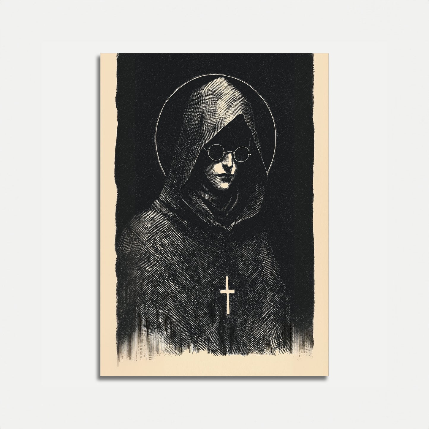Spirituel Munk i Meditation Plakat