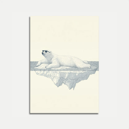 Póster genial de oso polar sobre hielo