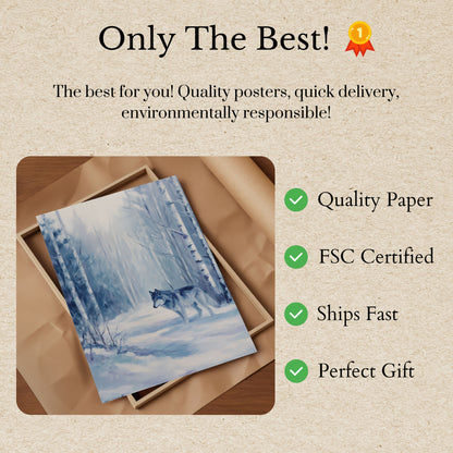 Silent Winter Wolf Poster