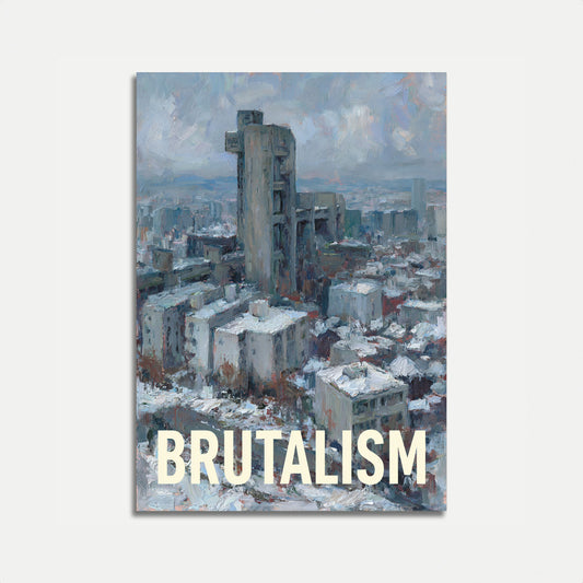 Plakát městské brutalistické architektury
