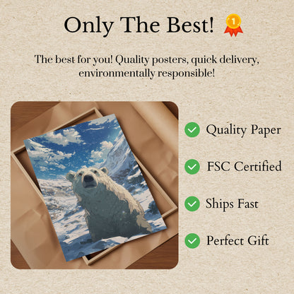 Majestic Polar Bear Snow Poster